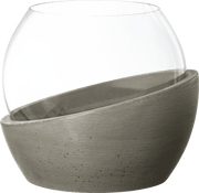 NewMoon luxury hurricane lamp - crystal glass with concrete base by Villeroy & Boch