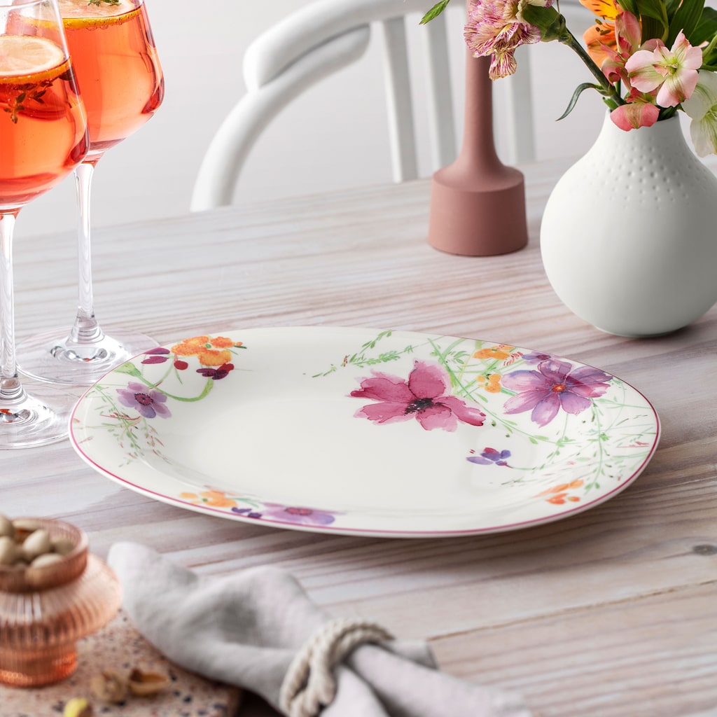 Mariefl.Oval flat plate29x25cm