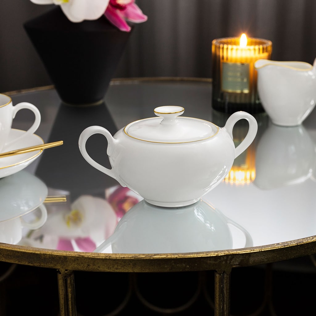 Villeroy & Boch Anmut Gold 290 ml White Sugar Bowl