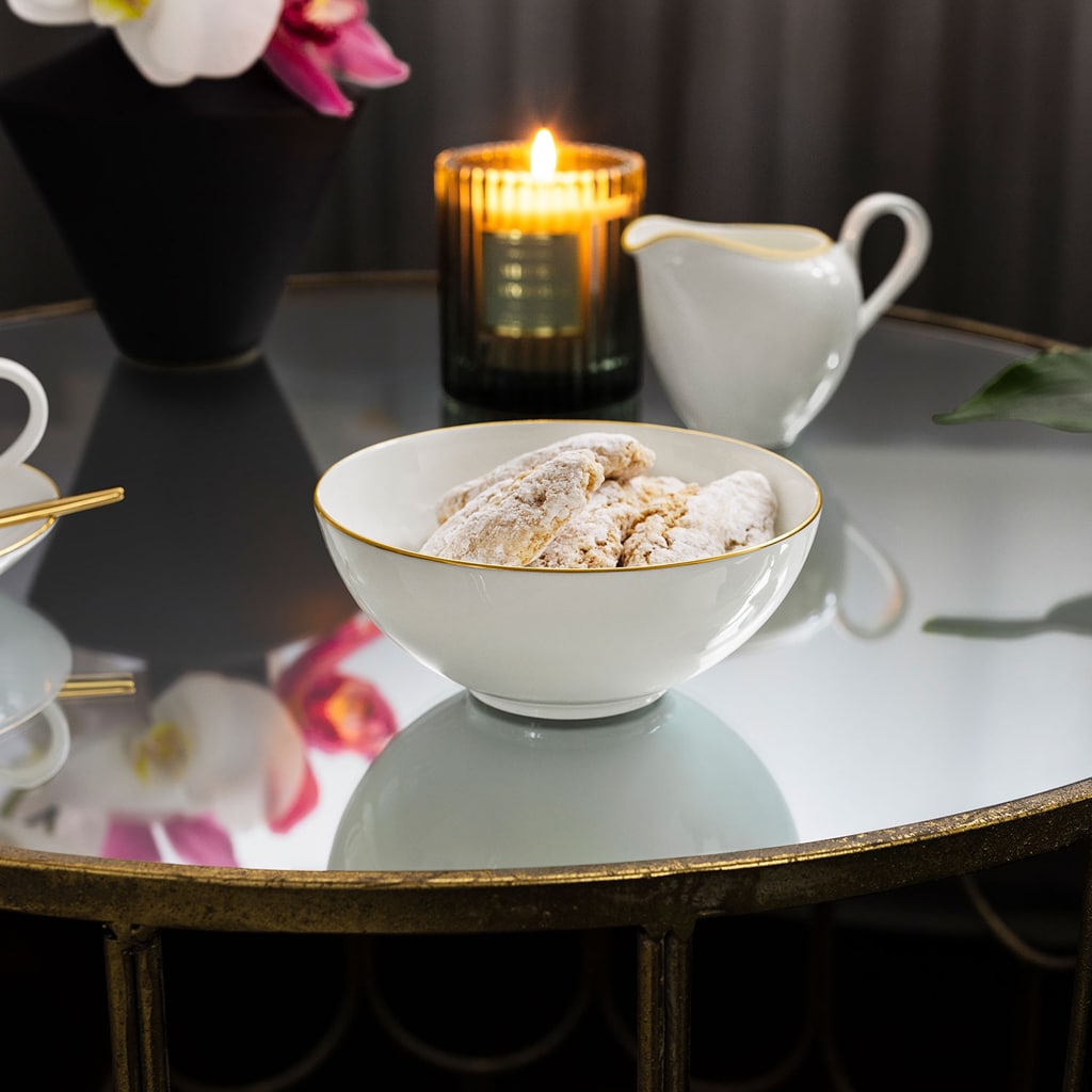 Villeroy & Boch Anmut Gold Dessert Bowl White 240 ml