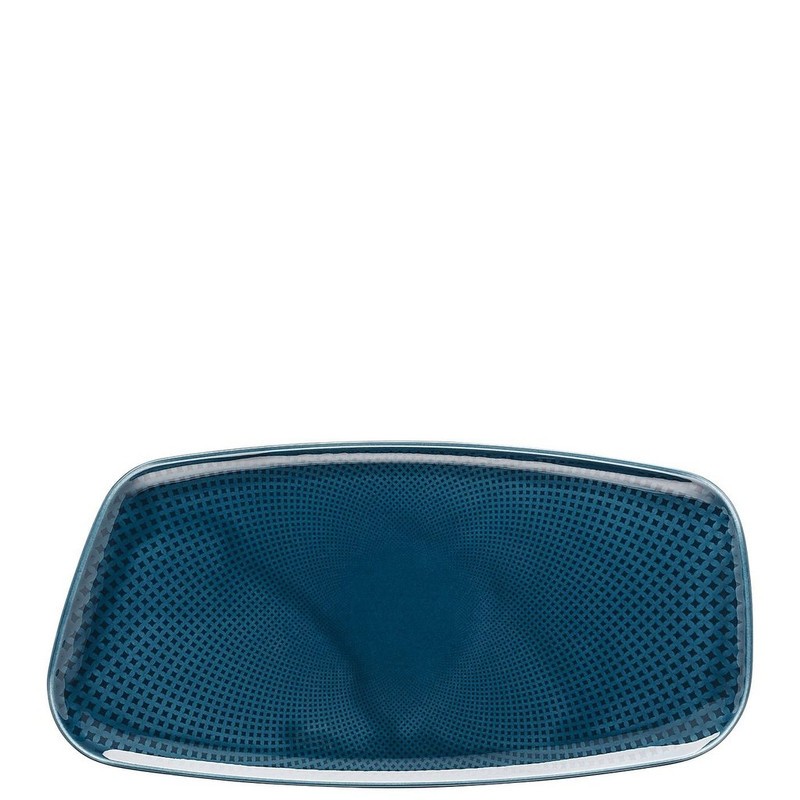 Rosenthal Junto Ocean Blue luxury platter 30 x 15 cm porcelain rectangular