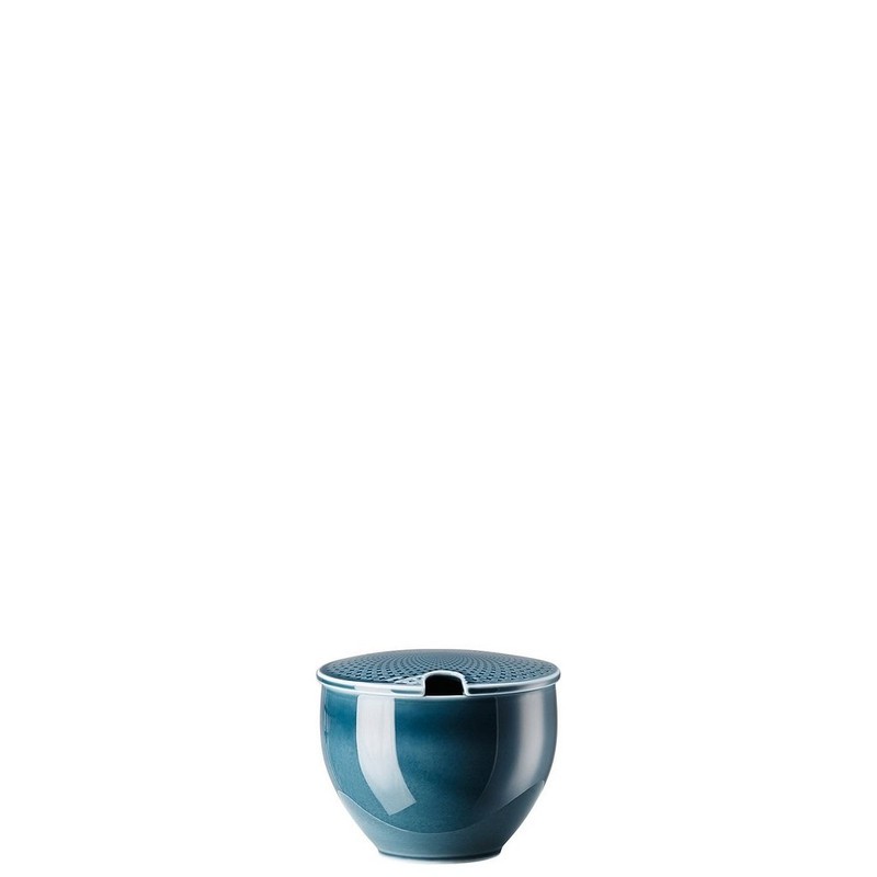 Rosenthal Junto Ocean Blue Porcelain Sugar Bowl with Indentation 0.28L
