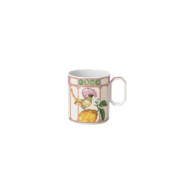 Swarovski x Rosenthal IDYLLIA Flycatcher Pink Mug with Handle