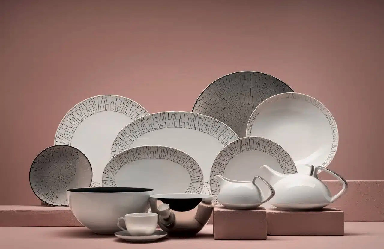 Rosenthal TAC Gropius Skin Platinum Deep Plate 23.7 cm