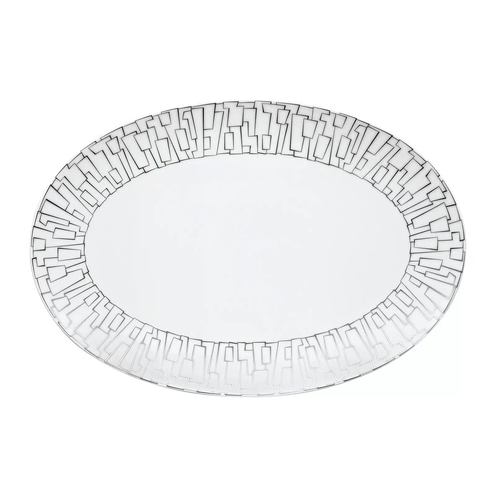 Rosenthal TAC Gropius Skin Platinum Porcelain Oval Serving Platter 34cm