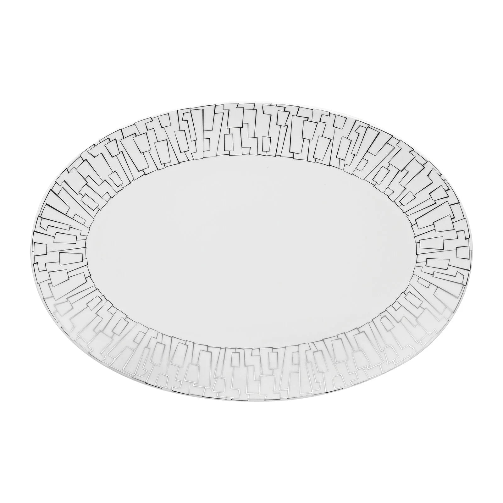 Rosenthal TAC Gropius Skin Platinum Porcelain Oval Serving Platter 38cm