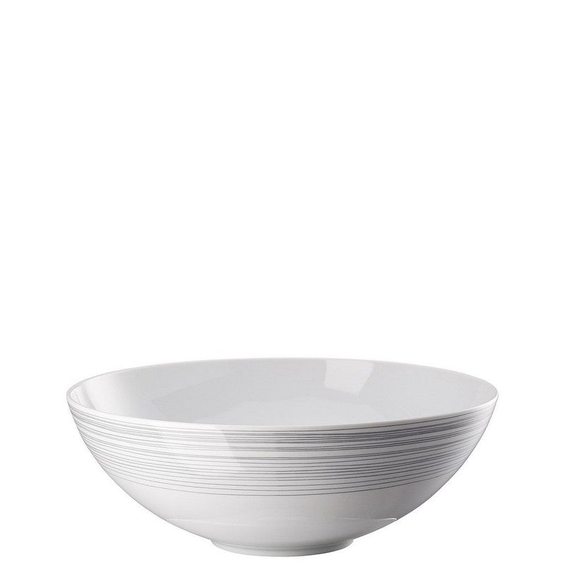 Rosenthal TAC Stripes 2.0 luxury porcelain bowl 26 cm dark grey