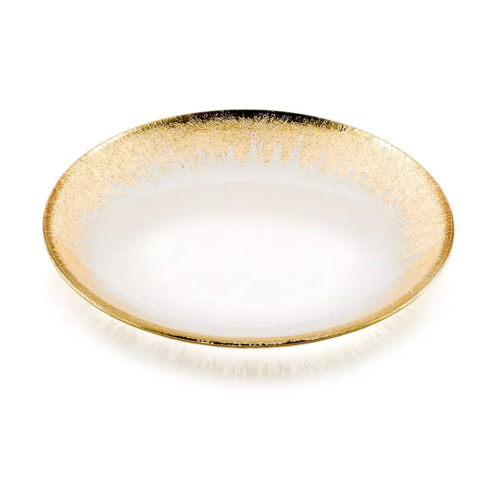 IVV Orizzonte Plate 22cm â€“ Clear Pressed Glass Plate with Gold Rim