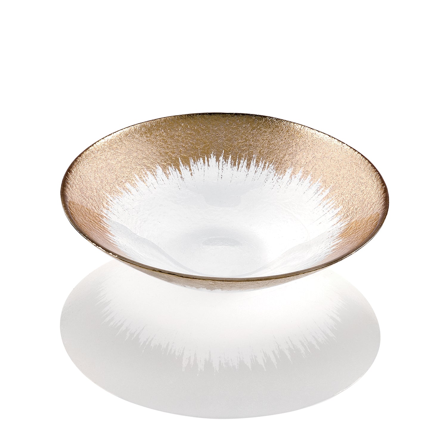 IVV Orizzonte Bowl 33cm â€“ Clear Glass Bowl with Gold Rim