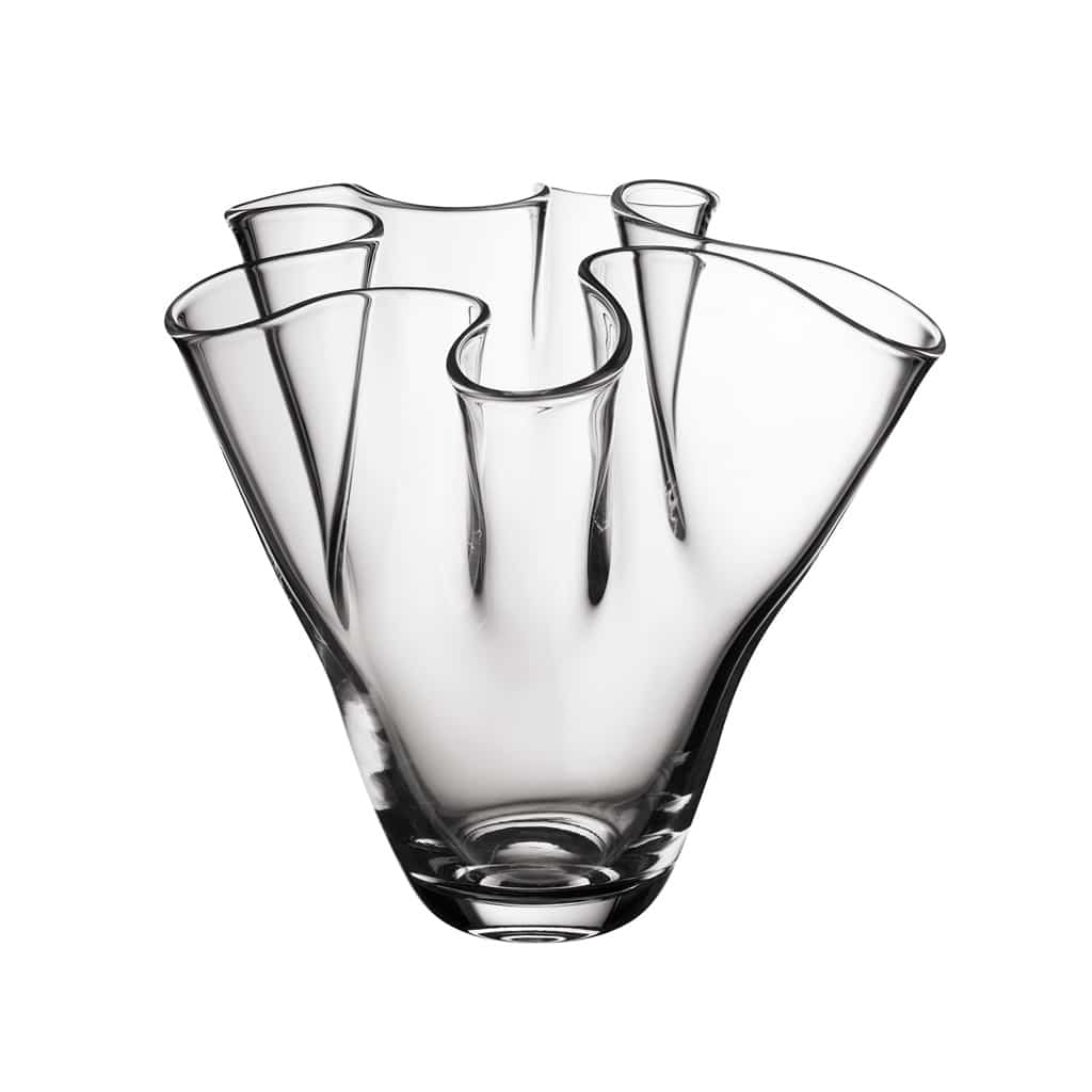 Blossom luxury crystal vase 28cm clear sculptural design