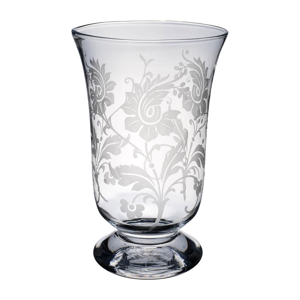 Villeroy &â€¯Boch 35â€¯cm hurricane lamp with glass shade and porcelain base