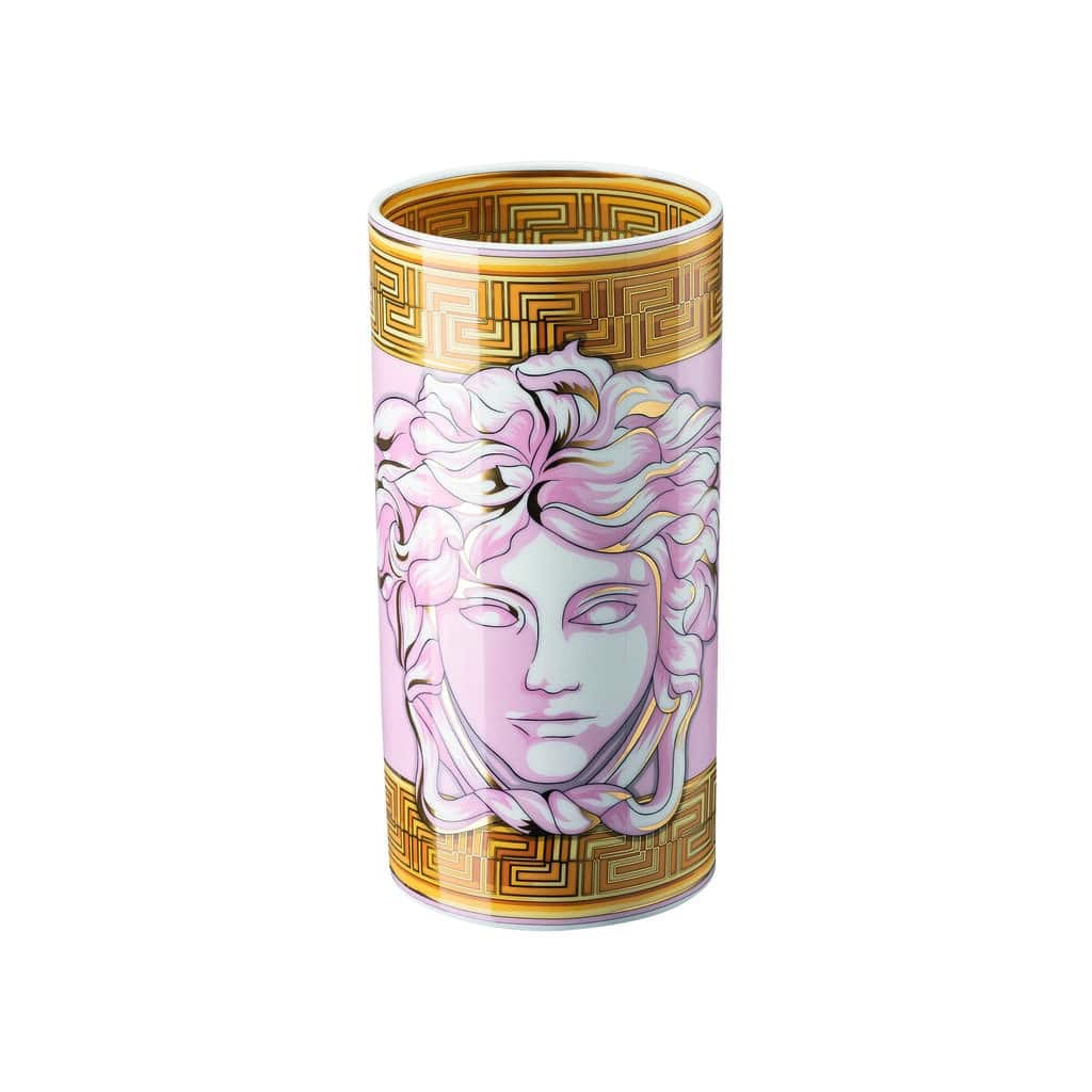 Versace Medusa Amplified Pink Coin Vase â€“ 24 cm Luxury Porcelain