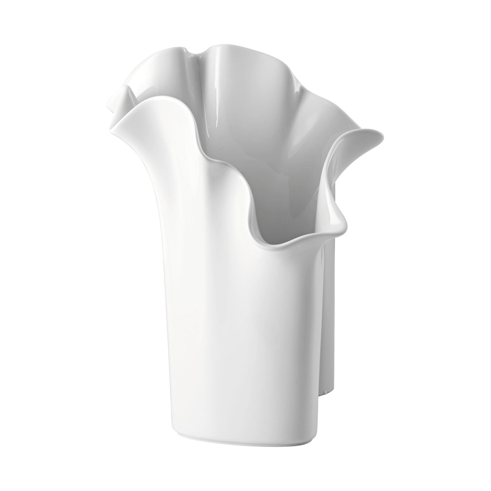 Rosenthal Asym White Porcelain Vase Sculptural Organic Design 30cm