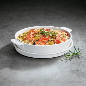 dish w.lid, rd. 28cm