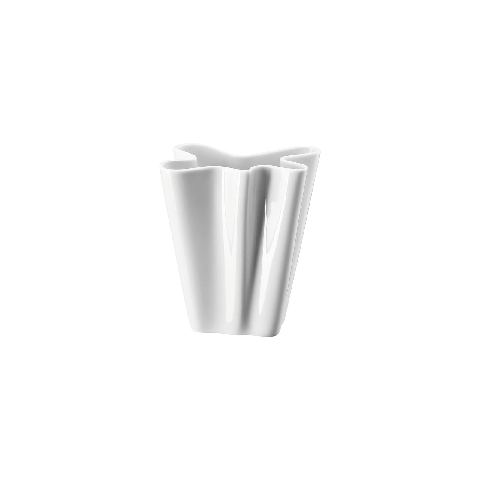 Rosenthal Flux White Porcelain Vase with Sculptural Flowing Design 14.7cm