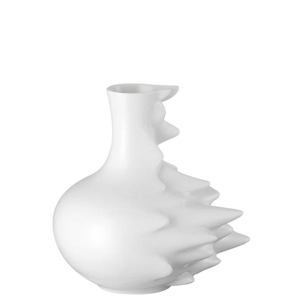 Rosenthal Fast White Porcelain Vase with Digital Motion Sculptural Design 22cm