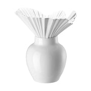 Rosenthal Falda White Porcelain Vase with Sculptural Pleated Collar 27cm