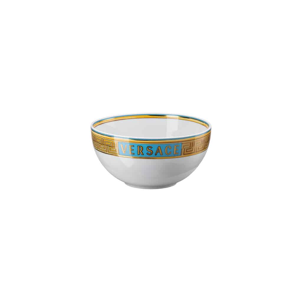 Versace Medusa Amplified Blue Coin Soup Bowl â€“ Luxury 15.5 cm Porcelain Tableware