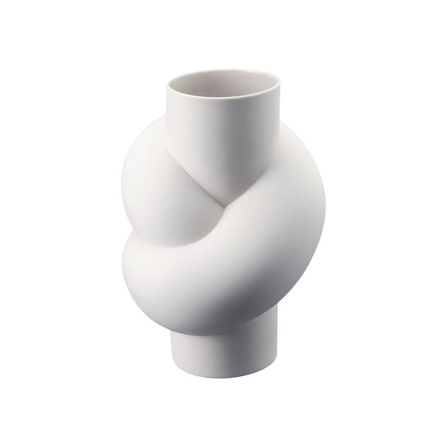 Rosenthal Node White Luxury Vase 25 cm â€“ Matte Porcelain Finish Made in Germany