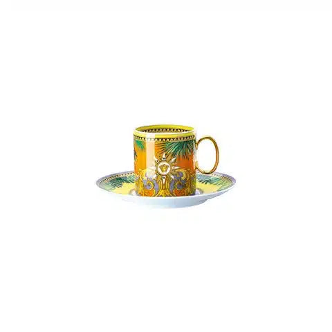 Luxury Versace Jungle Animalier porcelain coffee cup & saucer 0.23 L with gold dÃ©cor
