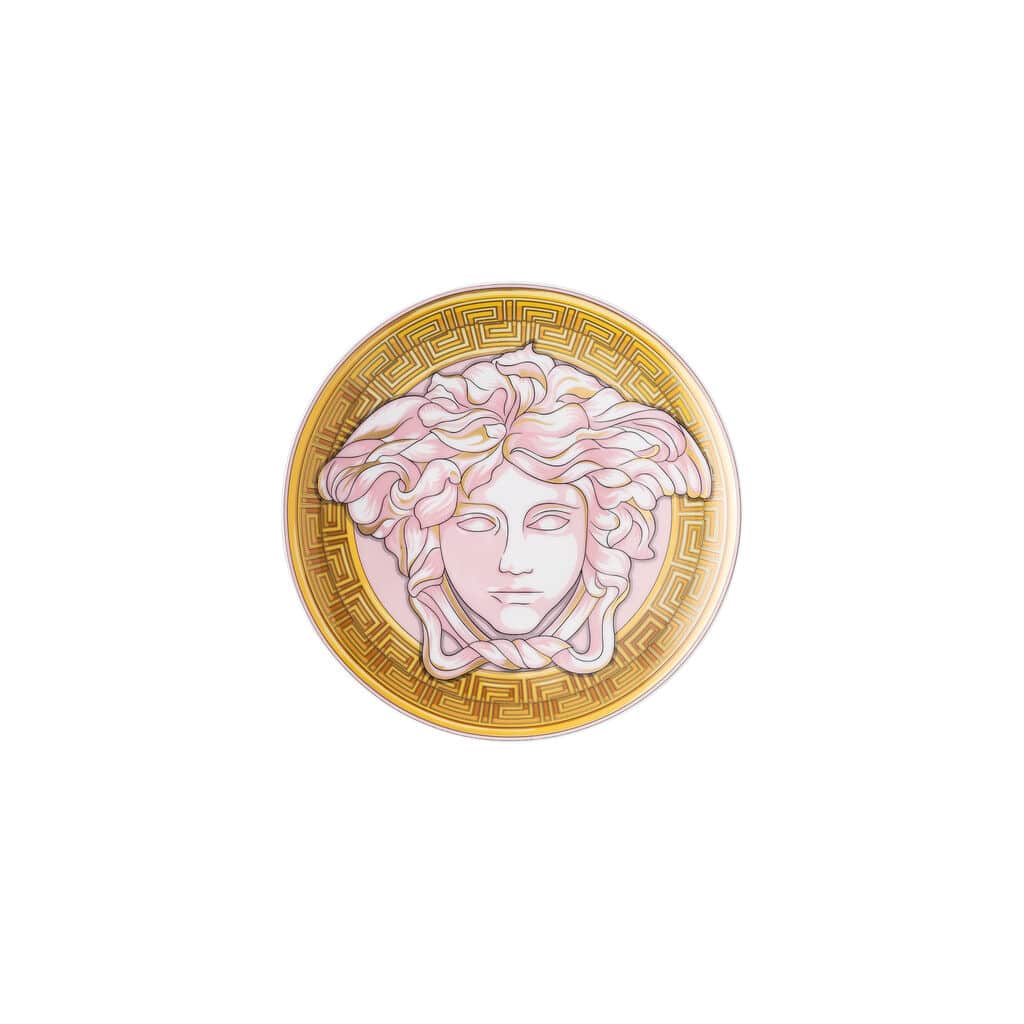 Versace Medusa Amplified Pink Coin Plate 17 cm â€“ Luxury Porcelain Bread Plate