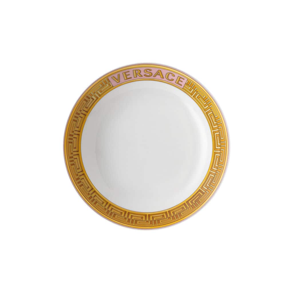 Luxury Pink Coin Deep Plate 22cm â€“ Versace Medusa Amplified Porcelain