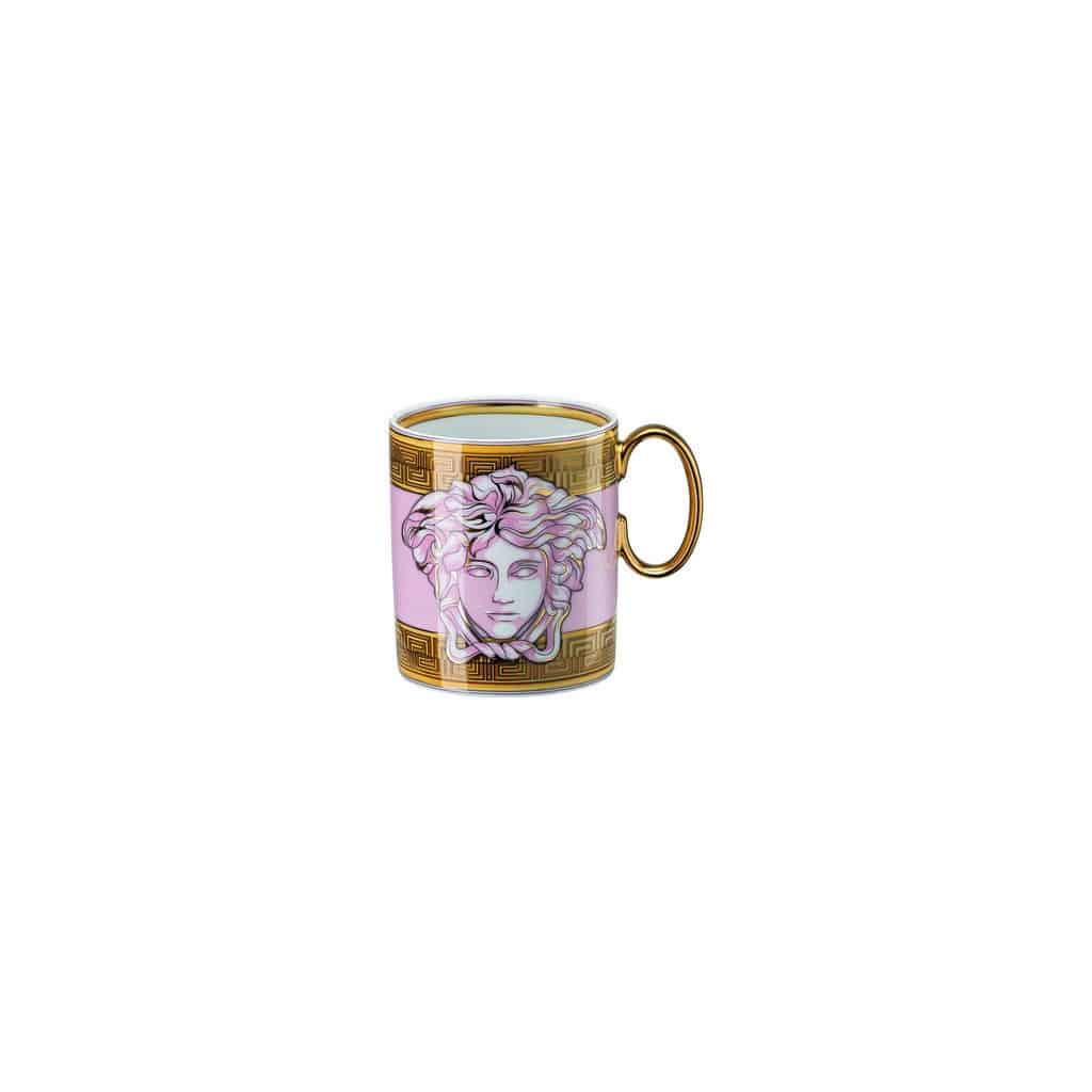 Versace Medusa Amplified Pink Coin Mug â€“ Luxury Porcelain Mug with Handle