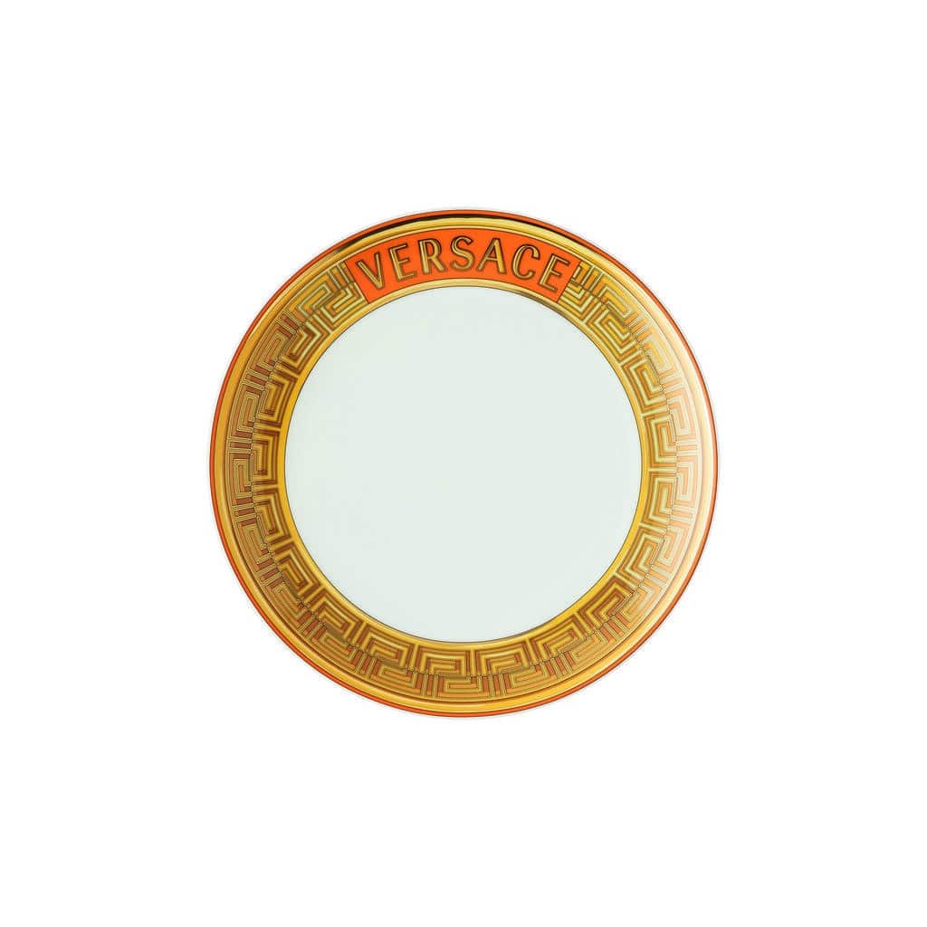 Versace Medusa Amplified Orange Coin Salad Plate â€“ 8 1/4 inch luxury porcelain plate