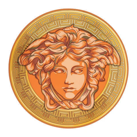 Versace Medusa Amplified Orange Coin Service Plate â€“ 13 Inch Luxury Porcelain