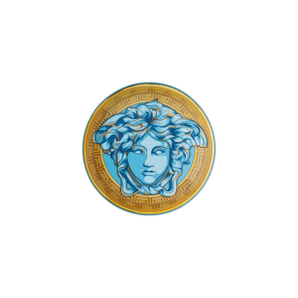 Versace Medusa Amplified Blue Coin 17 cm Plate â€“ Luxury Porcelain Tableware