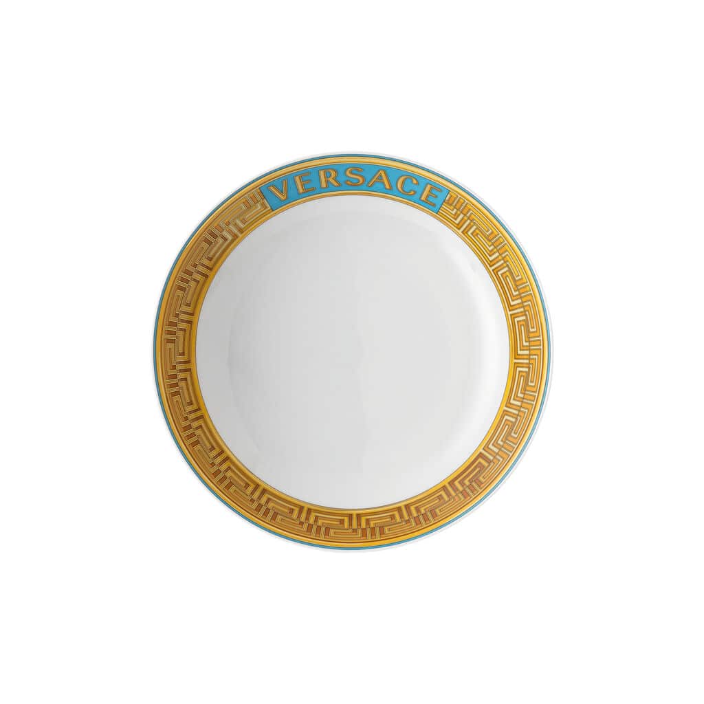 Luxury Versace Medusa Amplified Blue Coin Deep Plate 22 cm â€“ Blue Porcelain Soup Plate