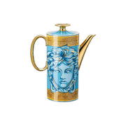 Versace Medusa Amplified Blue Coin Coffee Pot â€“ 1.2 L Luxury Designer Porcelain