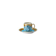 Luxury Versace Medusa Amplified Blue Coin espresso cup and saucer set in porcelain