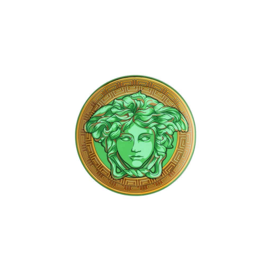 Versace Medusa Amplified Green Coin Plate 17 cm â€“ Luxury Porcelain Tableware