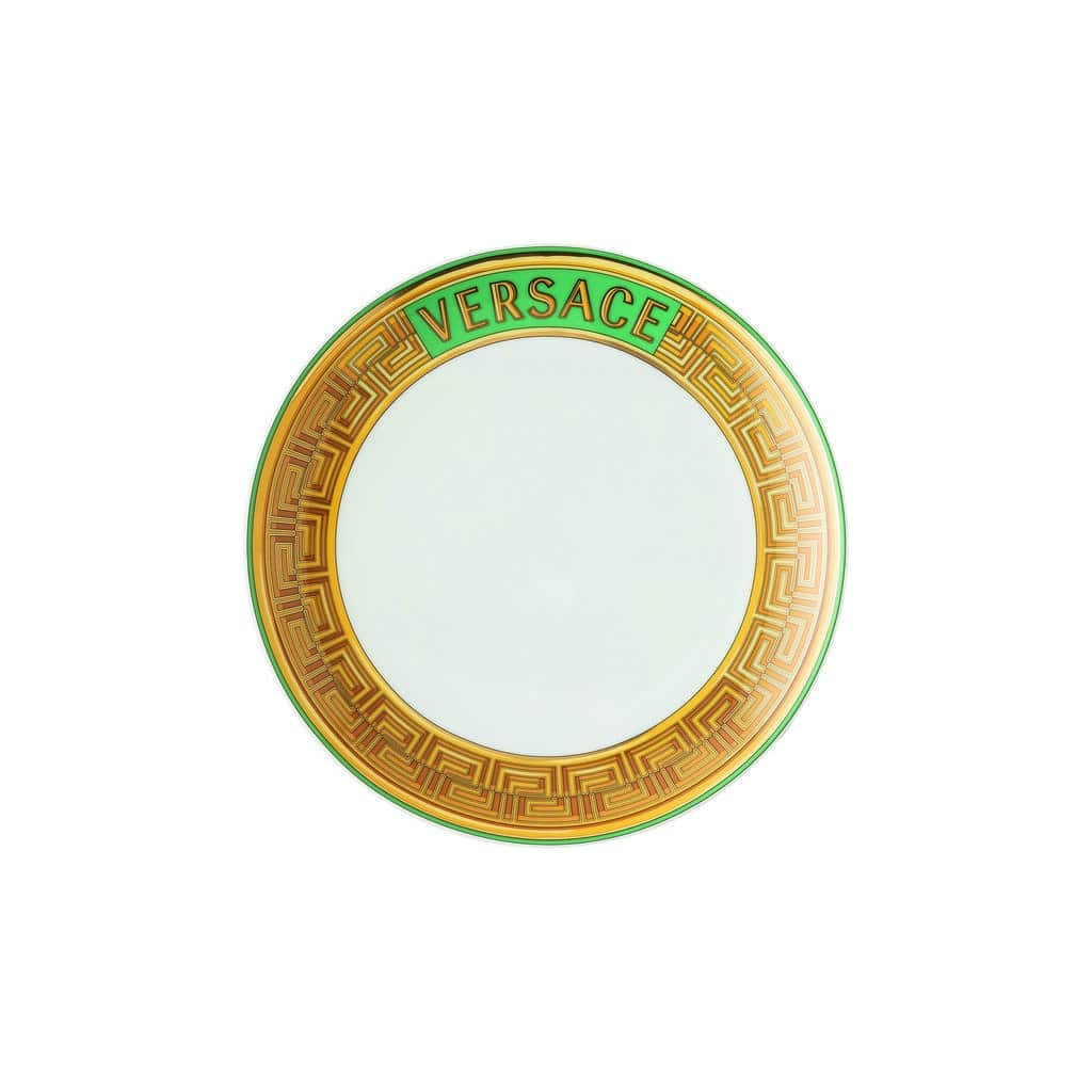 Versace Medusa Amplified Green Coin Plate 21 cm â€“ Luxury Porcelain Tableware