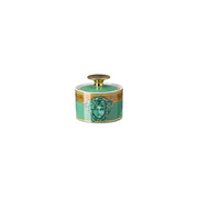 Versace Medusa Amplified Green Coin Sugar Bowl â€“ 9.1 cm Luxury Porcelain