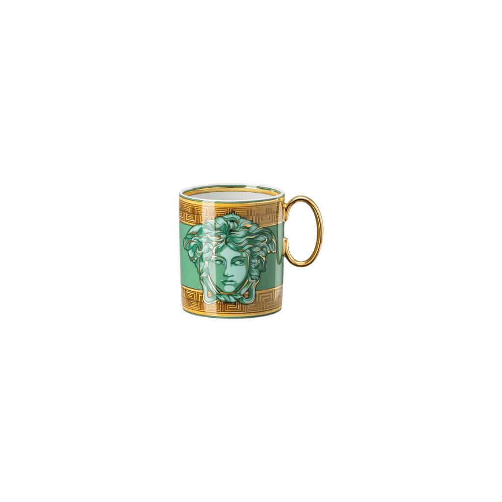 Versace Medusa Amplified Mug with Handle â€“ Green Coin â€“ Luxury Porcelain 0.3L