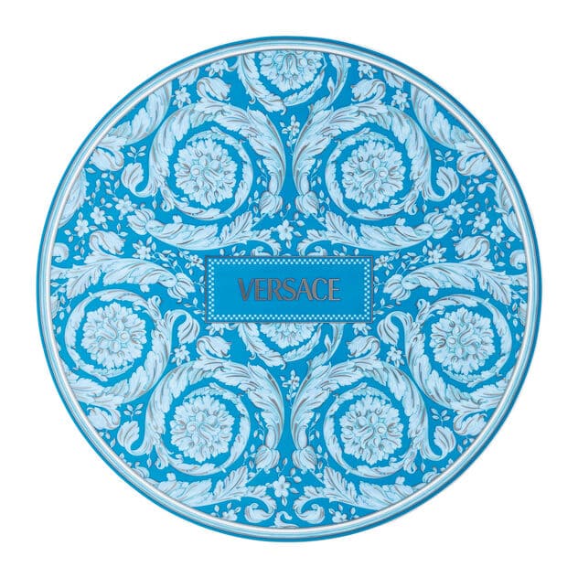 Versace Barocco Teal Service Plate 33cm â€“ Round Luxury Porcelain Showplate