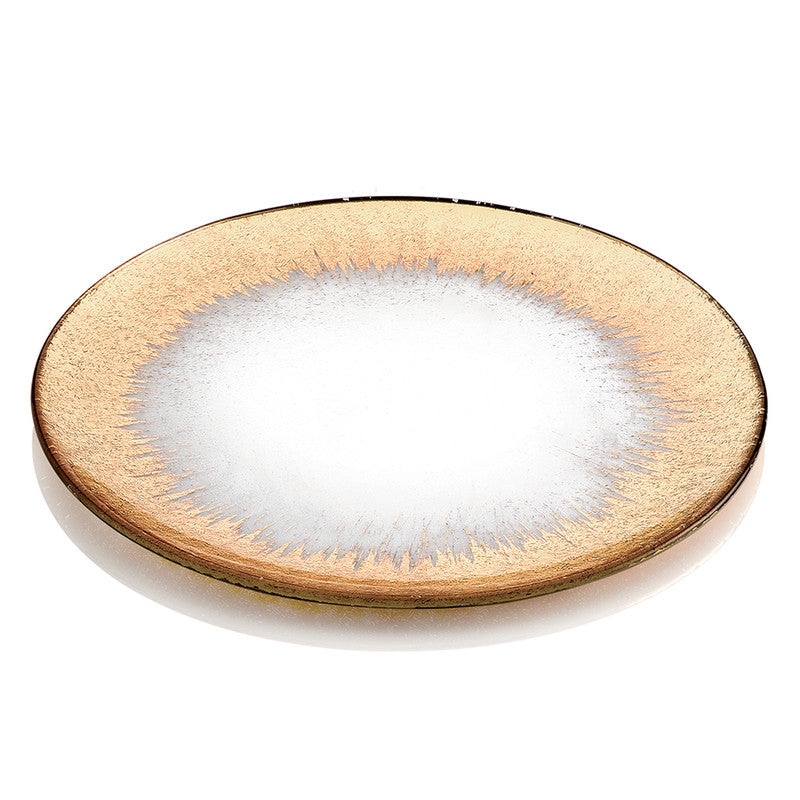 IVV Orizzonte Luxury 37cm Clear Glass Plate with Gold Rim – Italian Design