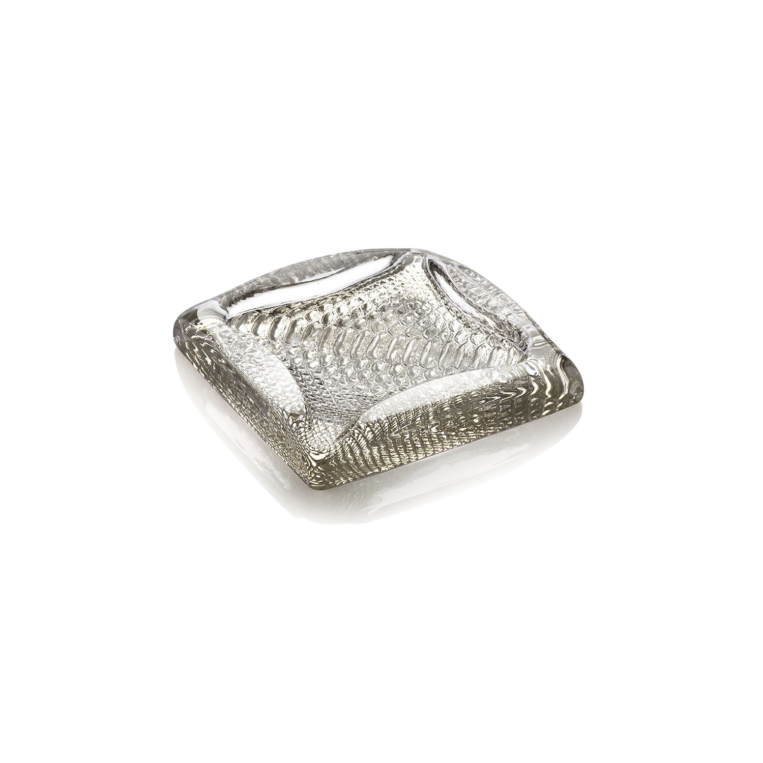 IVV Divina 18x18 CM Luxury Beige Glass Ashtray â€“ Made in Italy