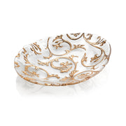 IVV Bisanzio oval centerpiece clear glass with gold decoration 43×16 cm