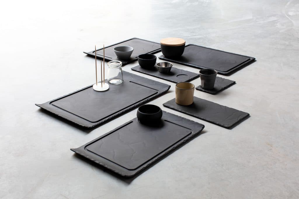 BASALT TRAY W/IND 25X12CM Matt