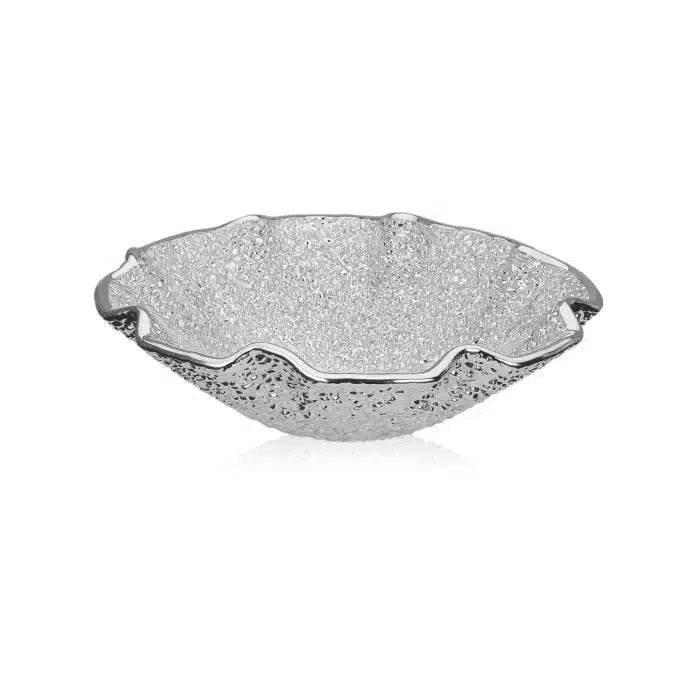 LIRICA SCALLOPED BOWL Ã˜ 25 CM SILVER PLATED SILVER COLOR