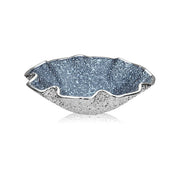 LIRICA SCALLOPED BOWL Ø 25 CM SILVER PLATED BLUE COLOR