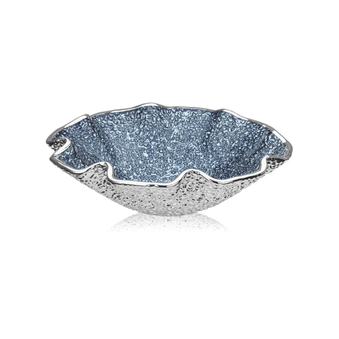 LIRICA SCALLOPED BOWL Ã˜ 25 CM SILVER PLATED BLUE COLOR