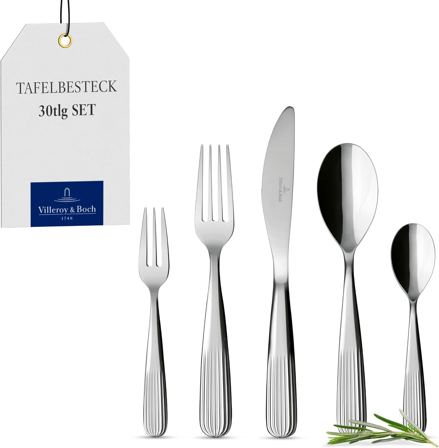 Villeroy & Boch Rose Garden 30-Piece Stainless Steel Cutlery Set