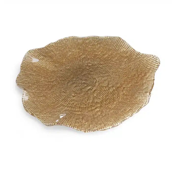 FOLIES PLATTER CM.37 COGNAC GLITTER DECORATION