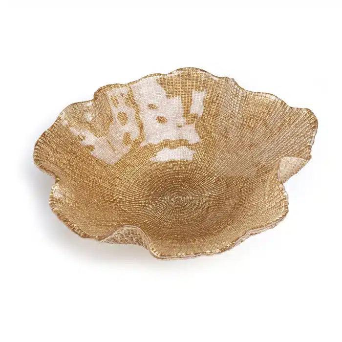 FOLIES BOWL CM.33 COGNAC GLITTER DECORATION