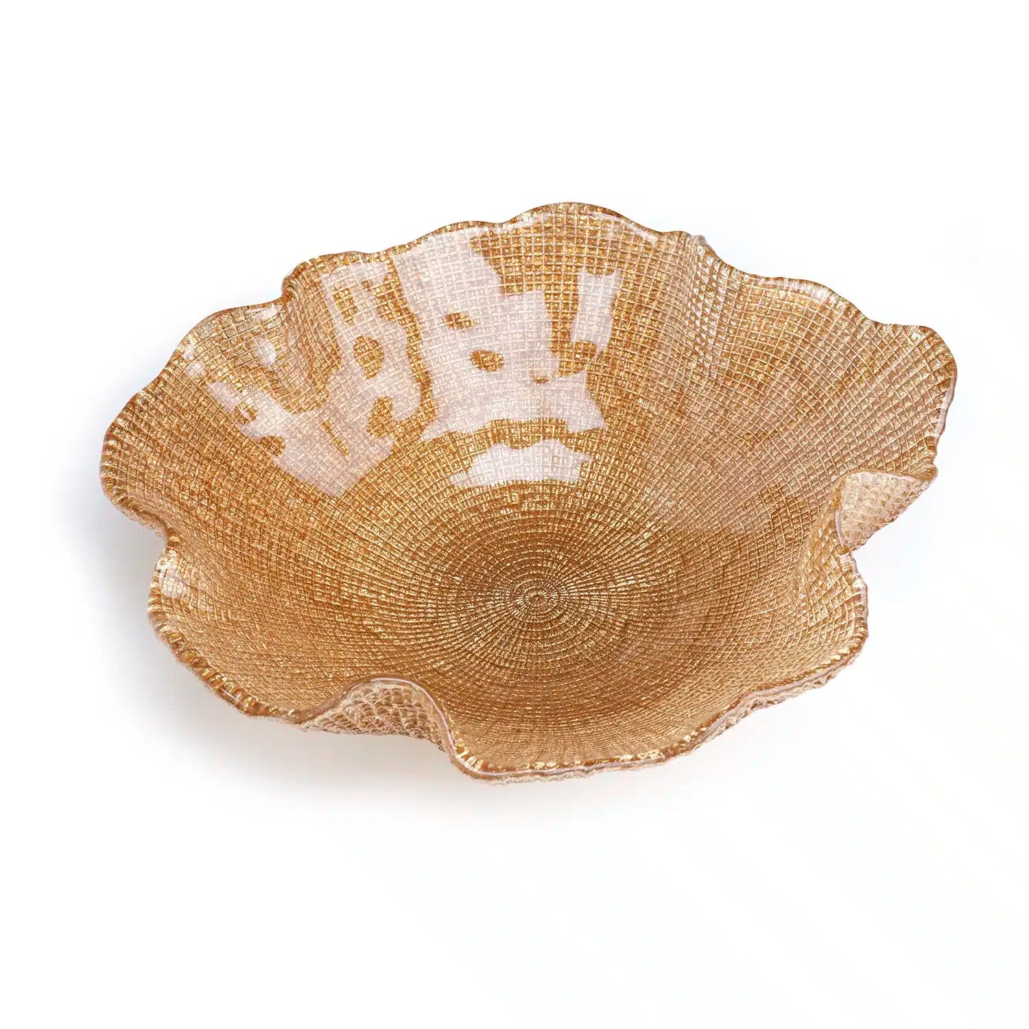 FOLIES BOWL CM.33 BEIGE GLITTER DECORATION