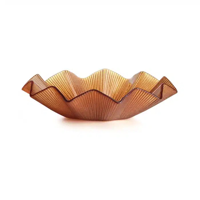 NOEL GLASS CENTERPIECE CM.39 ORANGE GLITTER DECORATION